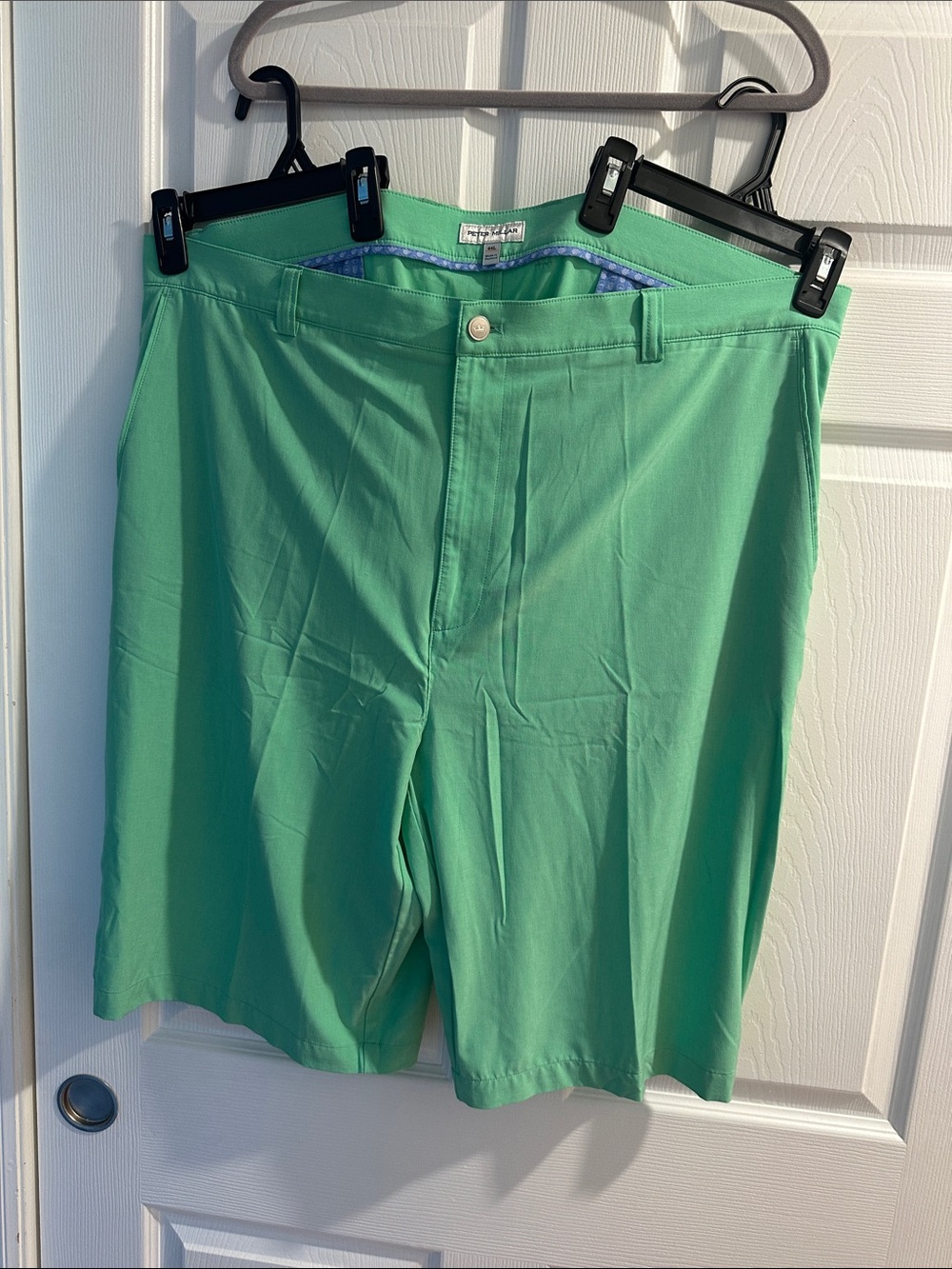Peter Millar Mint Green Flat-Front Performance Shorts (44L)